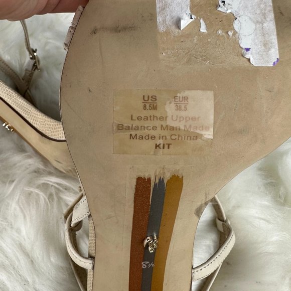 Sam Edelman Kit Block Heel Sandals in Beige Leather - Picture 5 of 6